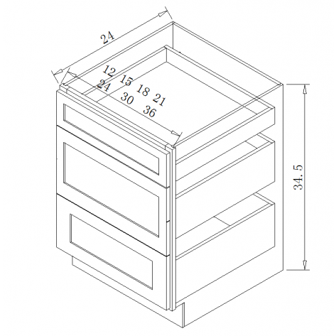 DB36 Drawer Base Cabinet