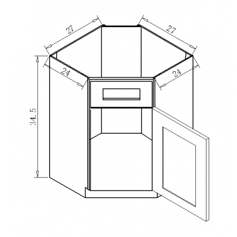 DSB36 Diagonal Sink Base Cabinet	