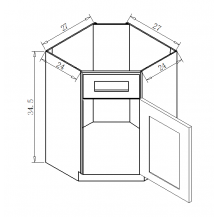 DSB36 Diagonal Sink Base Cabinet	