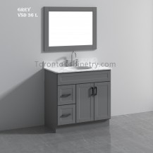 36" Single Shaker Gray Solid Wood Bathroom Vanity 