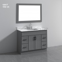 48" Single Shaker Gray Solid Wood Bathroom Vanity 