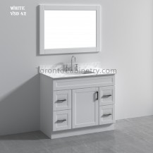 42" Single Shaker White Solid Wood Bathroom Vanity 